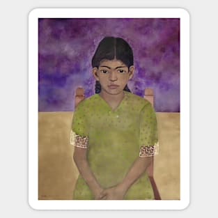 Portrait of Virginia (Little Girl) by Frida Kahlo Sticker